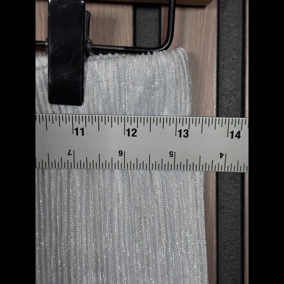New Joie Pants XS Gray Metallic Pull On Sheer Flowy Stretch Straight Pleated - Picture 3 of 7